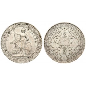 Great Britain 1 Dollar 1911B George V(1910-1936). Averse: Britannia standing. Reverse...