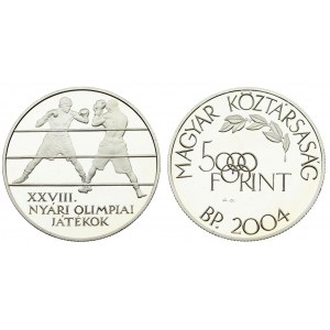 Hungary 5000 Forint 2004 BP Averse: Value. Reverse: Two Olympic boxers. Edge Description: Reeded...