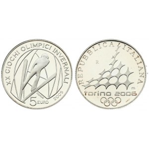 Italy 5 Euro 2005 R 2006 Olympic Winter Games - Ski Jumping. Averse...