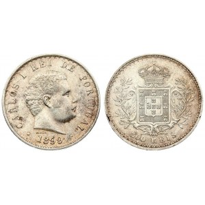 Portugal 500 Reis 1899 Carlos I(1889-1908). Averse: Head right. Averse Legend: CARLOS I... Reverse...