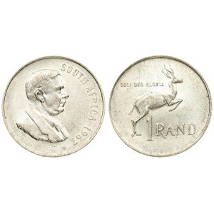 South Africa 1 Rand 1967 1st Anniversary - Death of Dr. Verwoerd. Averse: Bust right...