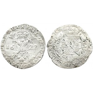 Spanish Netherlands TOURNAI 1 Patagon 1622 Philip IV(1621-1665). Averse: Date divided by St. Andrew...