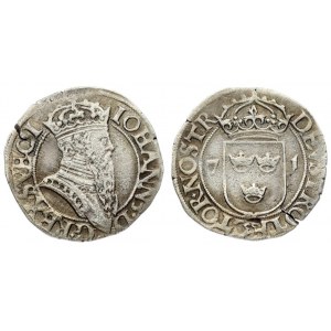 Sweden 2 Ore 1571 Stockholm. Johan III (1568-1592) Averse: In pearl treatment...