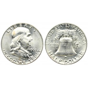USA ½ Dollar 1963 D  Franklin Half Dollar . Denver.. Averse: Benjamin Franklin facing right...