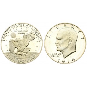 USA 1 Dollar  Eisenhower Dollar  1974 S President Dwight D Eisenhower. San Francisco. Averse...