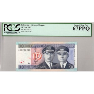 Lithuania 10 Litu 2007 Banknote. № AE3297828. P#68...