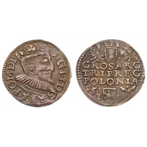 Poland 3 Groszy 1595 Sigismund III Vasa (1587-1632). Crown coins. Poznan...