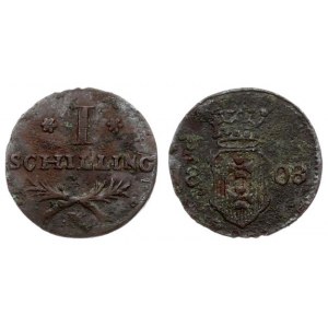 Poland 1 Solidus 1808 M Gdansk. Free City of Gdansk 1808-1812; Solidus 1812 M; dark patina. Copper...