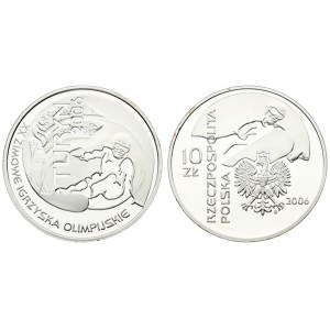 Poland 10 Zlotych 2006MW 2006 Winter Olympics. Averse: Snow boarder above crowned eagle. Reverse...