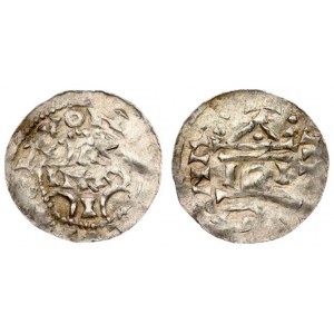 Germany Andernach 1 Denar (1036) Emperor Konrad II. with Ebf. Pilgrim (1027-1036). Av...