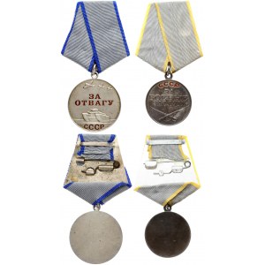 Russia Medal 1938  For Courage  & Medal 1938  For Military Merit .  Silver. Weight approx: 60.80 g...