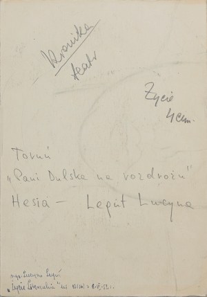 Lucyna Legut (1926-2011), Autoportret - Lucyna Legut jako Hesia w sztuce „Pani Dulska na rozdrożu” Anatola Sterna, Polska, Toruń, 1952