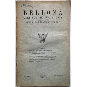 BELLONA. Miesięcznik Wojskowy wydawany przez Sztab Naczelnego Wodza. Londyn, styczeń1944. Rok XXVI. Zeszyt 1