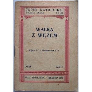 GŁOSY KATOLICKIE. Kraków, maj 1937. nr 5. Rocznik XXXVII. Nr 439. s. 32. [Zawiera]. Ks. J. Godaczewski