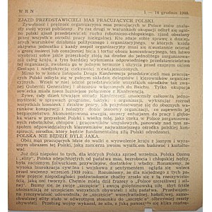 W R N. [Prasa konspiracyjna]. [W-wa], 1 - 14 grudnia 1940. Wyd. Wolność - Równość - Niepodległość