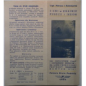 DRUK REKLAMOWY. Liga Morska i Kolonjalna. Polskie Biuro Podróży ORBIS.W-wa, sierpień 1935