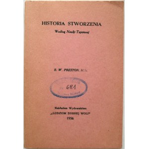 PRESTON E. W. Historia stworzenia. Według Nauki Tajemnej. Madras 1956