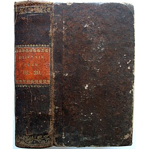 DZIENNIK PRAW TOM 19 i 20. nr 66 - 67 ; 68 - 69 - 70. [W-wa 1836/1837]. Format 10/18 cm. s. 339