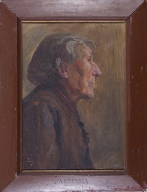 Leontyna Płonczyńska (1894-1959), Studium portretowe „Głowa dziada”, 1916