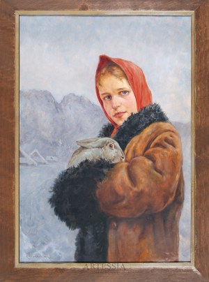 Zygmunt Nirnstein (1894-1969), Dziewczyna z królikiem na tle Giewontu, 1940