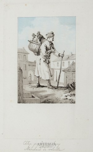 Louis Philibert Debucourt (1755-1832), wg J.P. Norblina, Chłop przedający kury, 1817