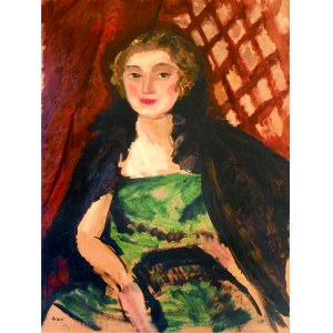 Aneri Irena Weissowa (1888-1981), Portret kobiety w zielonej sukni, ok. 1912