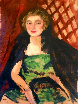 Aneri Irena Weissowa (1888-1981), Portret kobiety w zielonej sukni, ok. 1912
