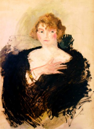 Aneri Irena Weissowa (1888-1981), Portret kobiety w czarnej etoli, ok. 1910