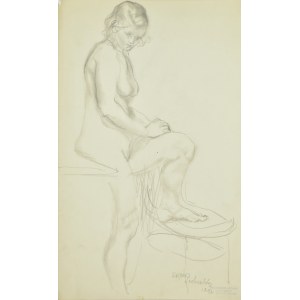 Kasper Pochwalski (1899-1971), Akt stojącej kobiety z wspartą nogą na krześle