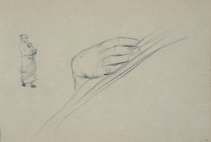 Włodzimierz Tetmajer (1861 - 1923), Szkice dłoni oraz wiejskiej kobiety z niemowlęciem na rękach, ok. 1900