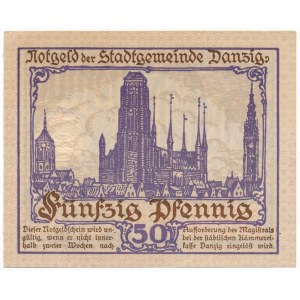 Danzig, 50 pfennig 1919 - purple