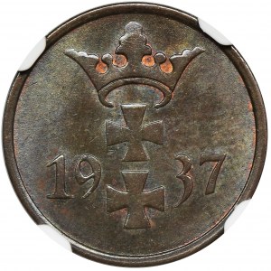 Wolne Miasto Gdańsk, 1 fenig 1937 - NGC MS64 BN