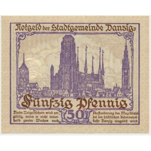 Danzig, 50 pfennig 1919 - purple