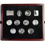 Zestaw, mix monet polskich patriotycznych (20 szt.) w drewnianym pudełku - poszukiwane typy
