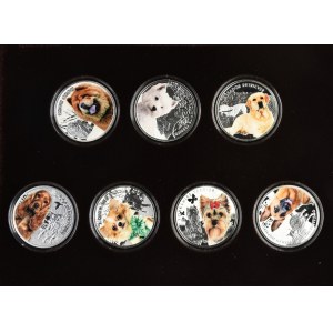 Kolekcja Przyjaciele Człowieka - Psy z certyfikatami (7 szt.) - 122,5 g Ag 999