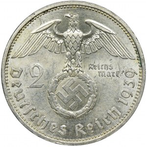 Germany, 3rd Reich, 2 mark Berlin 1939 A - Hindenburg