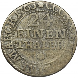 Augustus III of Poland, 1/24 Thaler Leipzig 1763 EDC