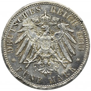 Niemcy, Królestwo Prus, Wilhelm II, 5 marek Berlin 1914 A