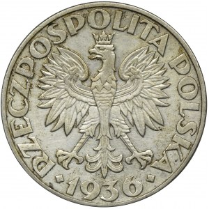 Żaglowiec, 5 złotych 1936