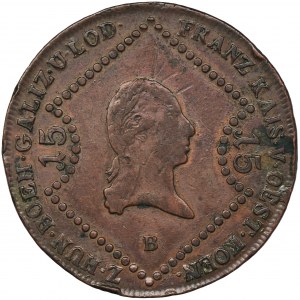Austria, Franciszek II, 15 Krajcarów Kremnica 1807 B