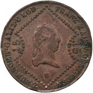 Austria, Franciszek II, 15 Krajcarów Kremnica 1807 B