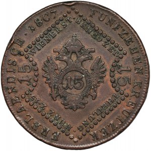 Austria, Franciszek II, 15 Krajcarów Kremnica 1807 B