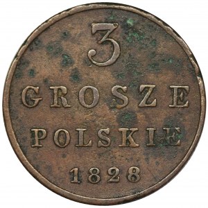 Królestwo Polskie, 3 grosze polskie Warszawa 1828 FH