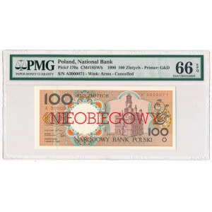 100 złotych 1990 - A - NIEOBIEGOWY - PMG 66 EPQ