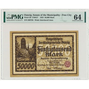 Danzig, 50.000 mark 1923 - PMG 64