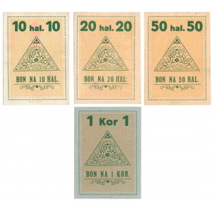Lwów, Spółka Fotograficzna Snapshot, zestaw 10-50 halerzy oraz 1 korona 1919 (4szt.)