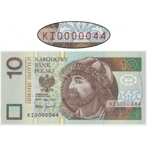 10 złotych 1994 - KI 0000044 - niski dwucyfrowy numer seryjny