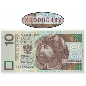 10 złotych 1994 - KI 0000444 - niski numer seryjny