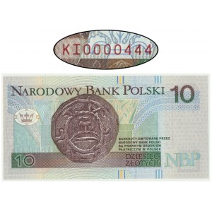 10 złotych 1994 - KI 0000444 - niski numer seryjny