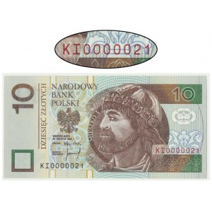 10 złotych 1994 - KI 0000021 - niski dwucyfrowy numer seryjny